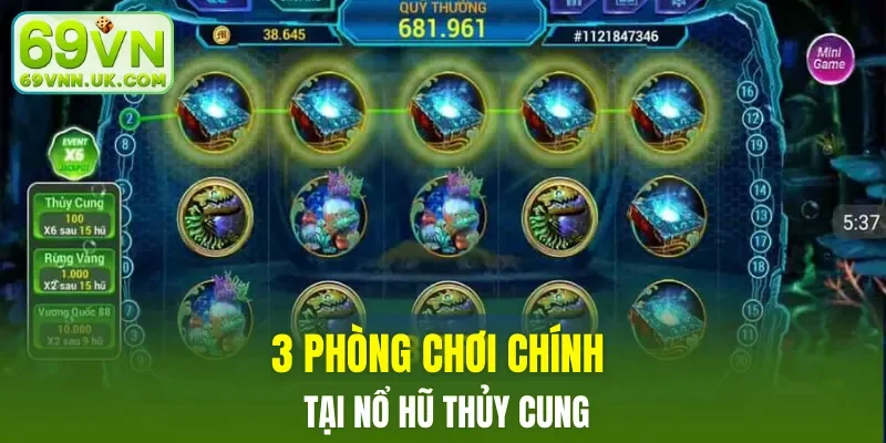 3 phòng chơi chính tại nổ hũ thủy cung